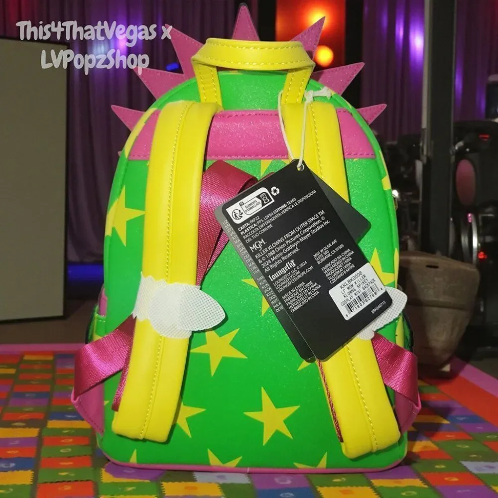 Loungefly Killer Klowns Spikey Mini Backpack NYCC Exclusive Glow in the Dark